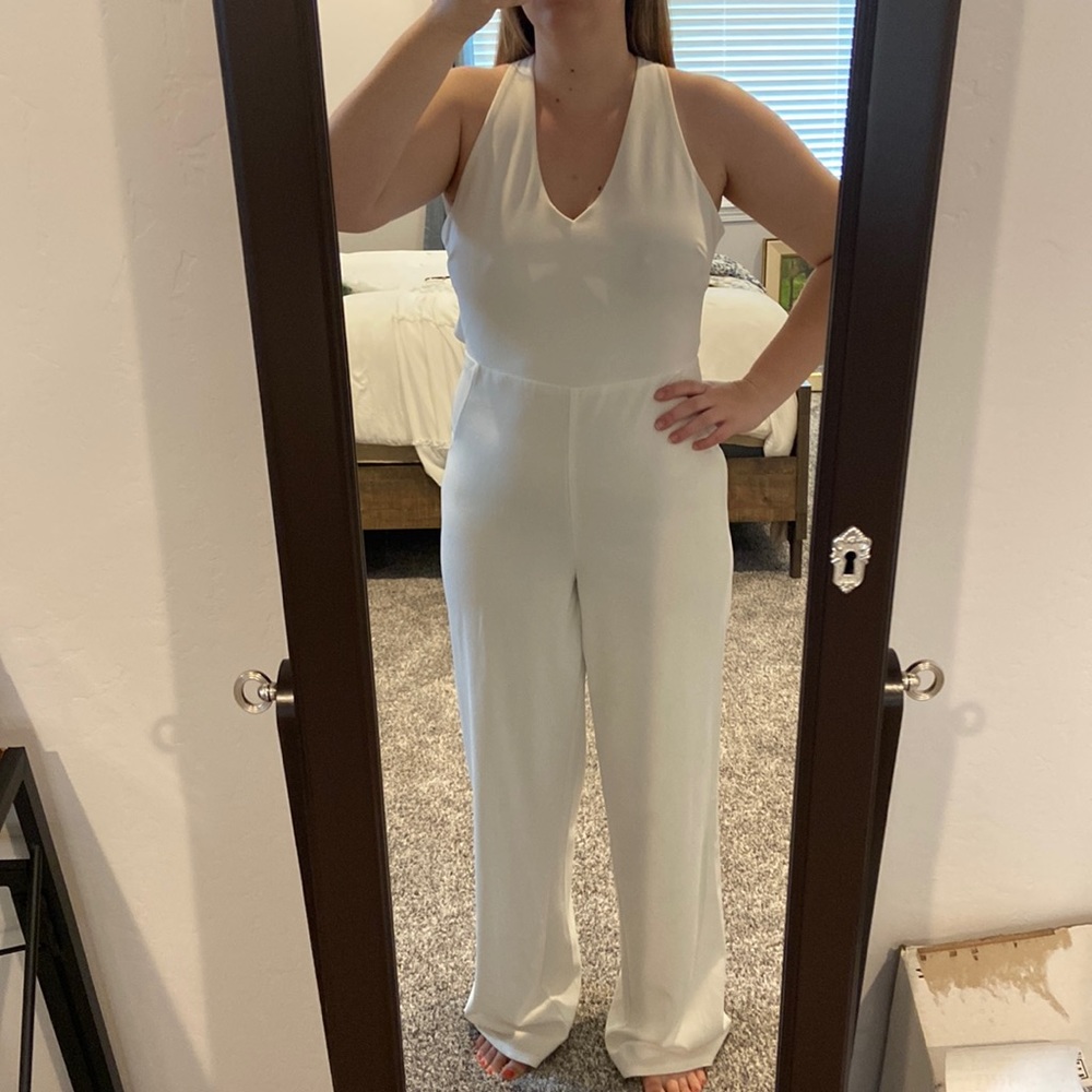 White Backless Jumpsuit